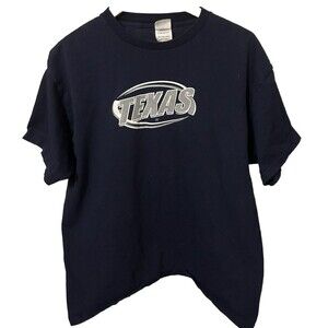 Texas Men's Large Blue and Silver T-Shirt by Delta Pro Weight 0010